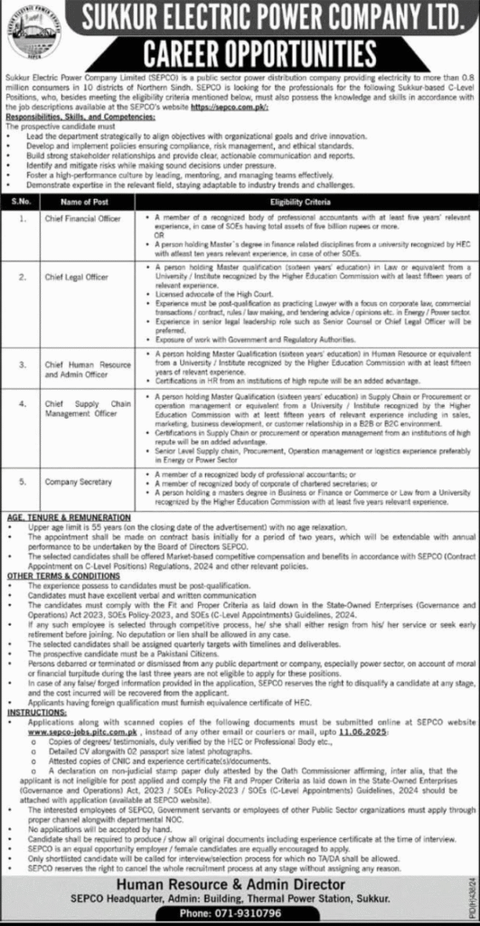 Job Advertisement for SEPCO jobs 2025